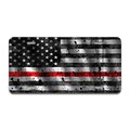 Amistad Aluminum License Plate - America Grunge Flag in the Wind Red AM2679600